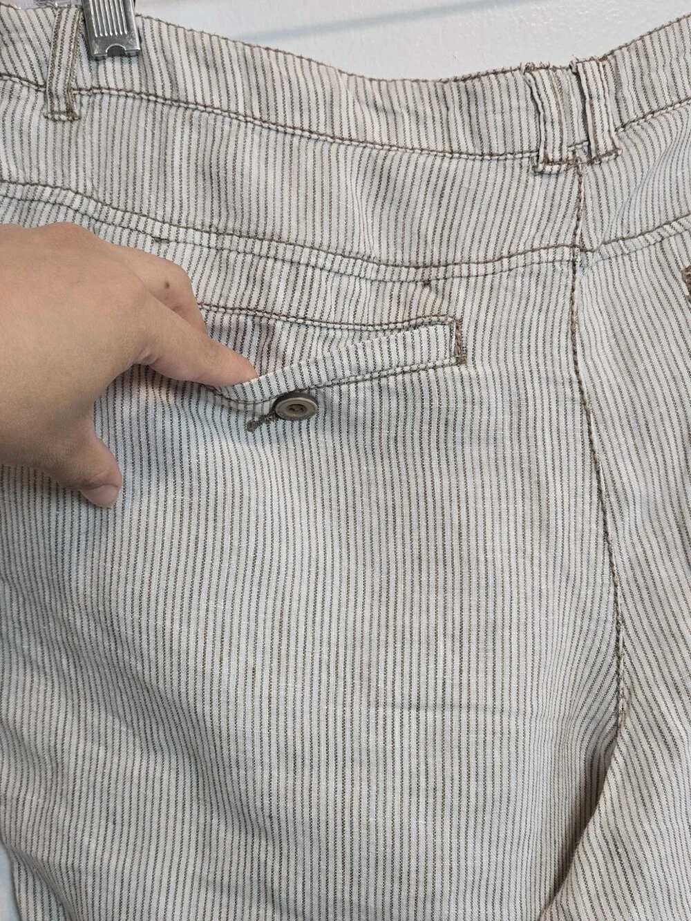100% Linen Antropologie, Marrakech Cropped Paden Linen Trousers Pants Size 28 - Picture 9 of 12
